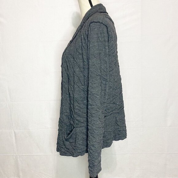 Nomadic Traders Textured Open Front Cardigan Size XL Charcoal Gray Stretchy USA - Picture 3 of 7